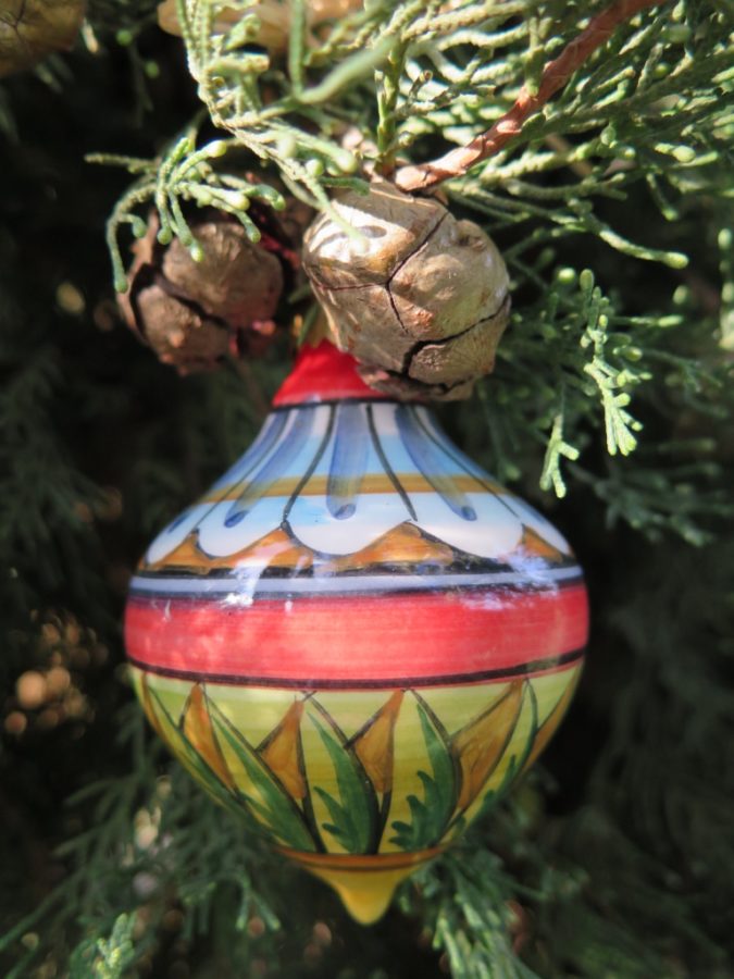 Casale-Sonnino-christmas-ornament-on-cypress-tree